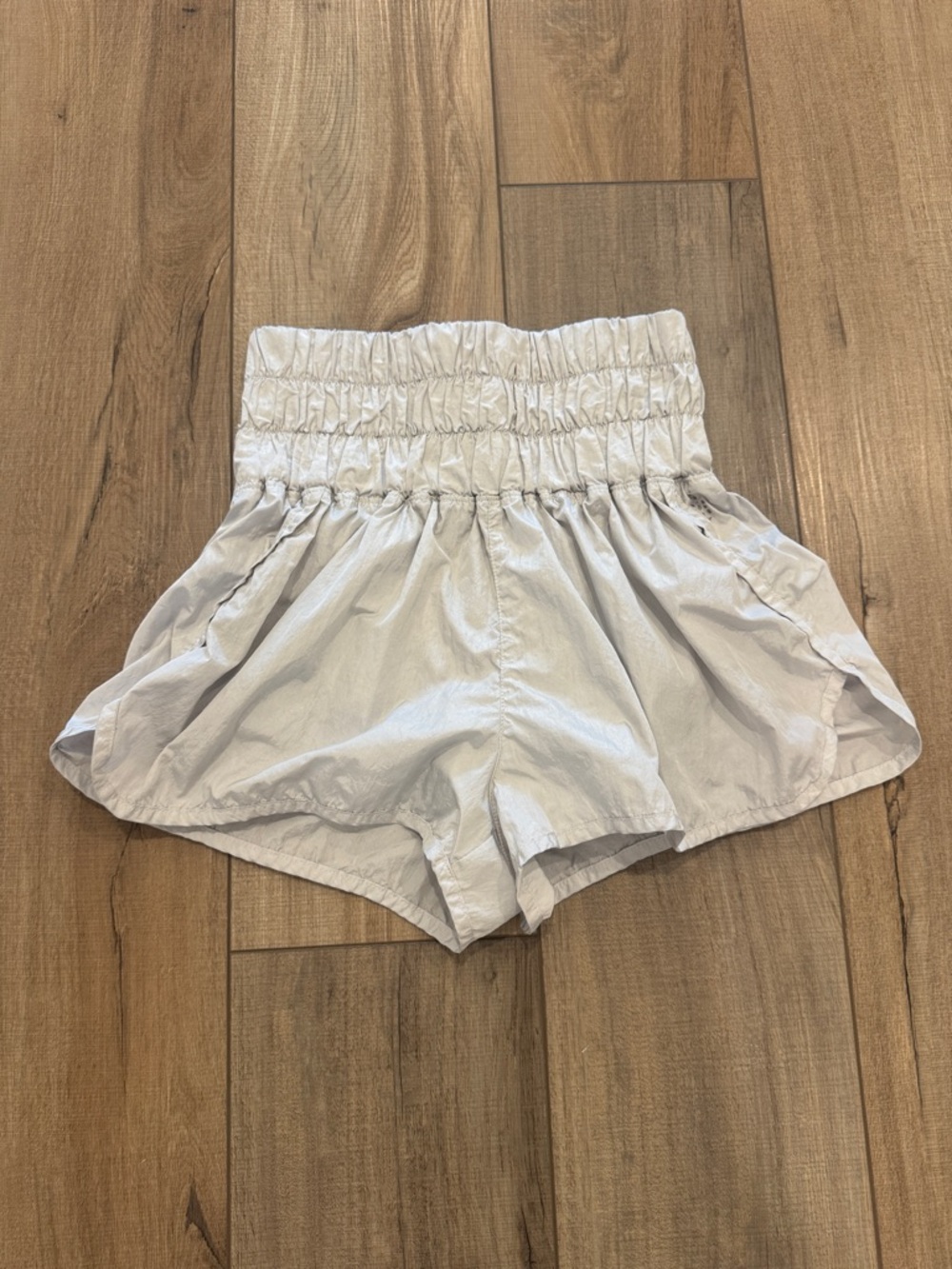 FP Movement by Free People White High-Waist Smocked Shorts